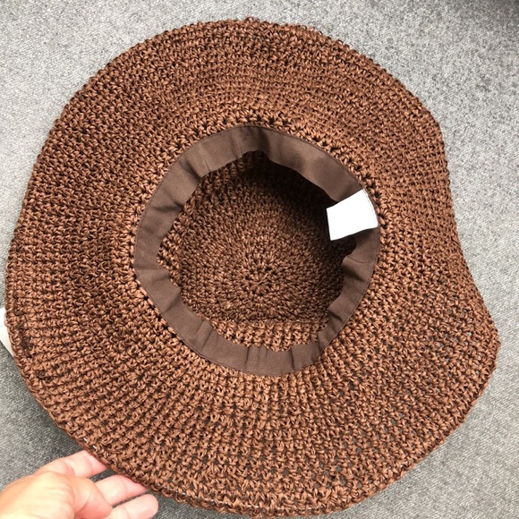 NWT! - Wide Brim Foldable Paper Straw Sun Hat - Picture 6 of 6